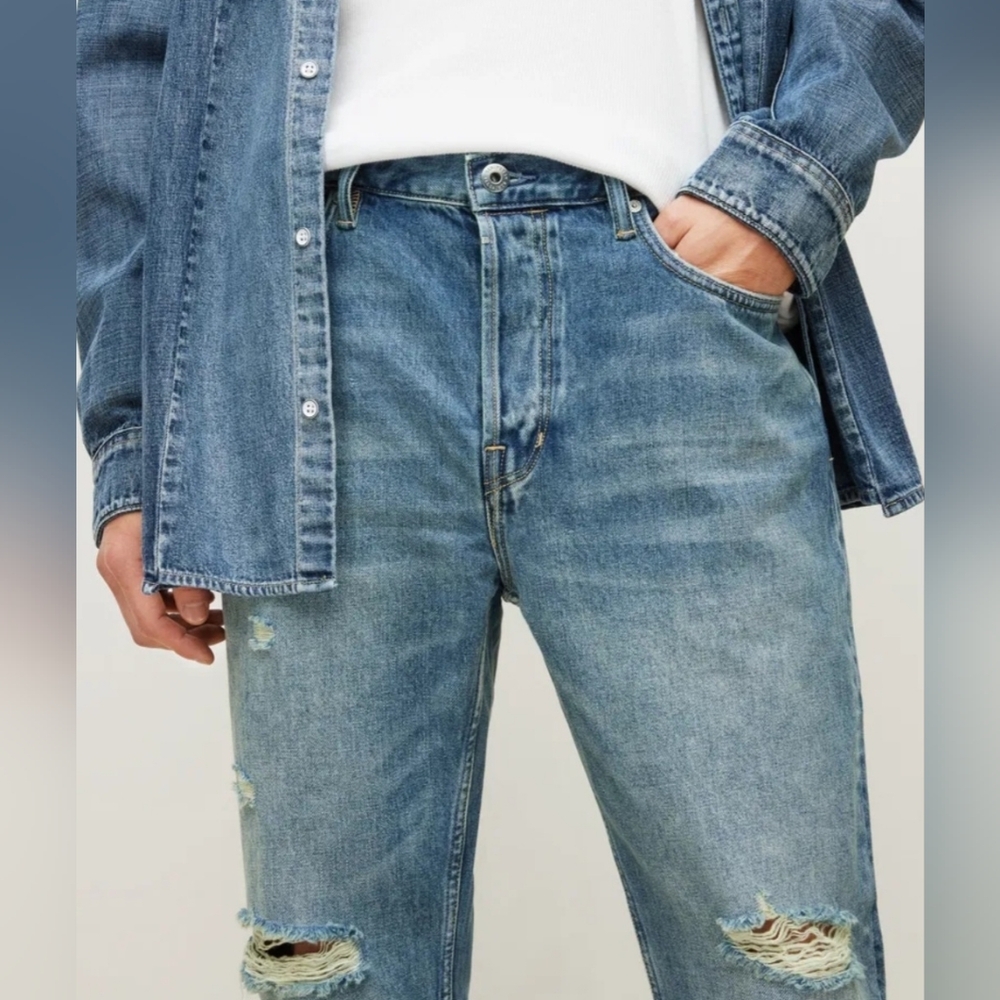 ALLSAINTS Jack Damaged Relaxed Taper Jeans